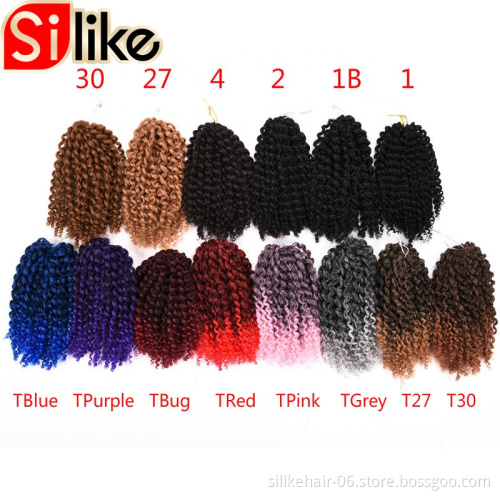 3pcs/pack Blonde Marley bob afro Kinky Curl 8 InchAfro Kinky Twist Hair Soft Synthetic Crochet twist  Braiding Hair Extention